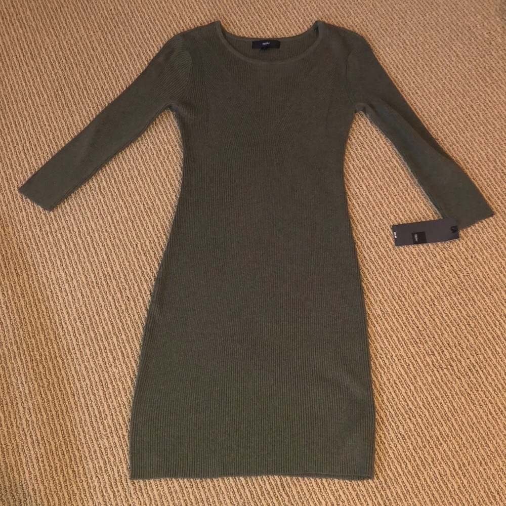 Moss Green Knit Dress
